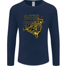 Steampunk Motorsports Racing Car Mens Long Sleeve T-Shirt Navy Blue