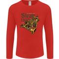 Steampunk Motorsports Racing Car Mens Long Sleeve T-Shirt Red