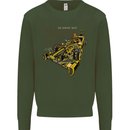 Steampunk Motorsports Racing Car Mens Sweatshirt Jumper Forest Green
