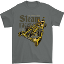 Steampunk Motorsports Racing Car Mens T-Shirt 100% Cotton Charcoal