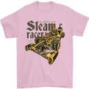 Steampunk Motorsports Racing Car Mens T-Shirt 100% Cotton Light Pink