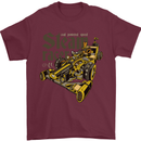 Steampunk Motorsports Racing Car Mens T-Shirt 100% Cotton Maroon