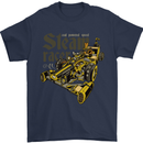 Steampunk Motorsports Racing Car Mens T-Shirt 100% Cotton Navy Blue