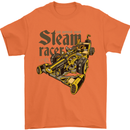 Steampunk Motorsports Racing Car Mens T-Shirt 100% Cotton Orange