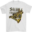 Steampunk Motorsports Racing Car Mens T-Shirt 100% Cotton White