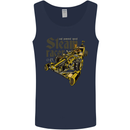 Steampunk Motorsports Racing Car Mens Vest Tank Top Navy Blue
