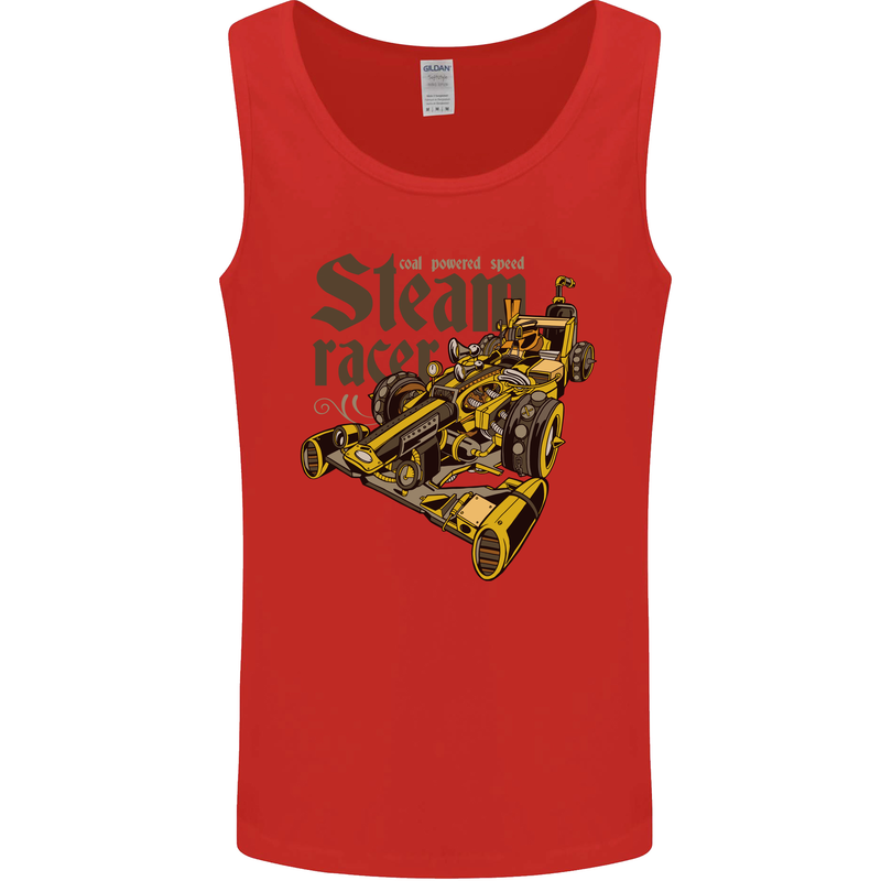 Steampunk Motorsports Racing Car Mens Vest Tank Top Red