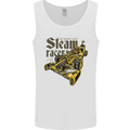 Steampunk Motorsports Racing Car Mens Vest Tank Top White