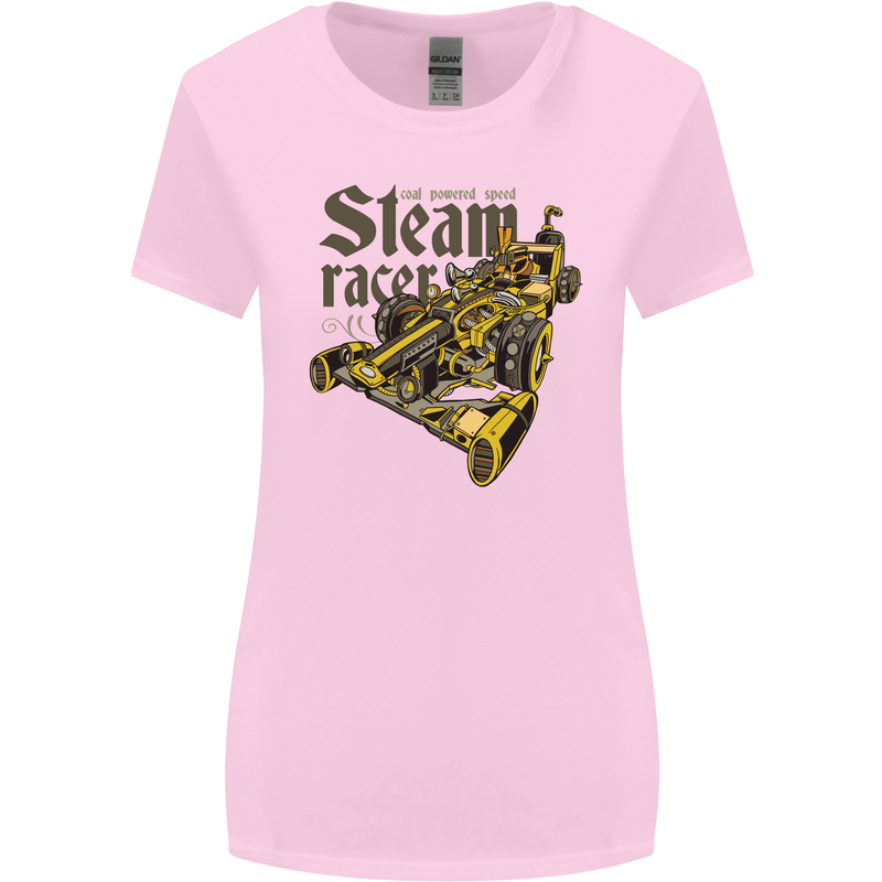 Steampunk Motorsports Racing Car Womens Wider Cut T-Shirt Light Pink