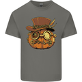 Steampunk Pumpkin Halloween Mens Cotton T-Shirt Tee Top Charcoal