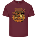 Steampunk Pumpkin Halloween Mens Cotton T-Shirt Tee Top Maroon