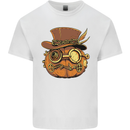Steampunk Pumpkin Halloween Mens Cotton T-Shirt Tee Top White