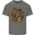 Steampunk Rabbit Mens Cotton T-Shirt Tee Top Charcoal