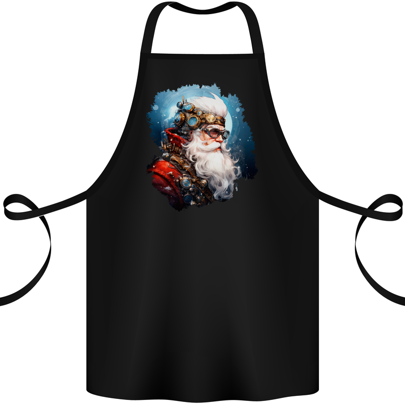 Steampunk Santa Claus Christmas Xmas Cotton Apron 100% Organic Black