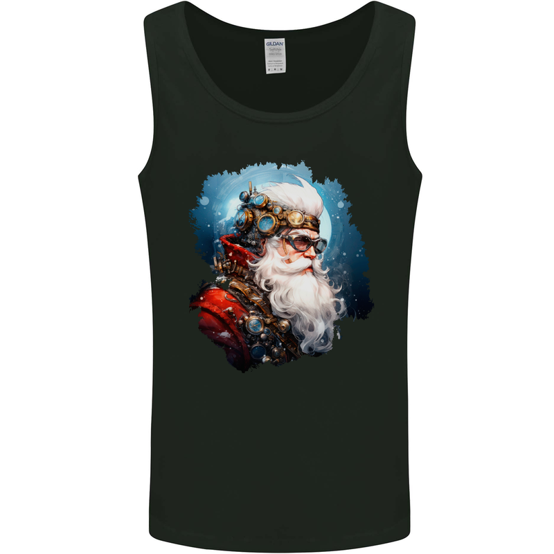 Steampunk Santa Claus Christmas Xmas Mens Vest Tank Top Black