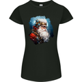 Steampunk Santa Claus Christmas Xmas Womens Petite Cut T-Shirt Black