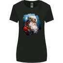 Steampunk Santa Claus Christmas Xmas Womens Wider Cut T-Shirt Black