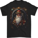 Steampunk Santa Claus Xmas Christmas Mens T-Shirt 100% Cotton BLACK