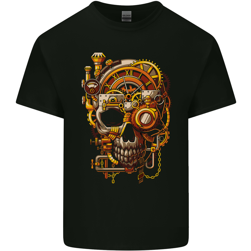 Steampunk Skull Kids T-Shirt Childrens Black