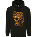 Steampunk Skull Mens 80% Cotton Hoodie Black