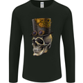 Steampunk Skull Mens Long Sleeve T-Shirt Black