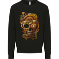 Steampunk Skull Mens Sweatshirt Jumper Black