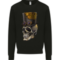 Steampunk Skull Mens Sweatshirt Jumper Black