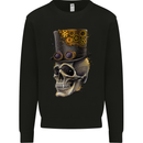 Steampunk Skull Mens Sweatshirt Jumper Black