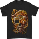 Steampunk Skull Mens T-Shirt 100% Cotton Black
