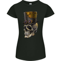 Steampunk Skull Womens Petite Cut T-Shirt Black