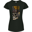 Steampunk Skull Womens Petite Cut T-Shirt Black
