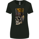 Steampunk Skull Womens Wider Cut T-Shirt Black