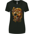 Steampunk Skull Womens Wider Cut T-Shirt Black