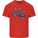 Steampunk Steam Engine Kids T-Shirt Childrens Red
