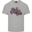 Steampunk Steam Engine Kids T-Shirt Childrens Sports Grey