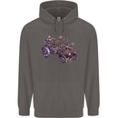 Steampunk Steam Engine Mens 80% Cotton Hoodie Charcoal