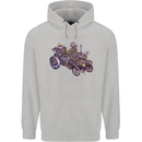 Steampunk Steam Engine Mens 80% Cotton Hoodie Sports Grey