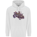 Steampunk Steam Engine Mens 80% Cotton Hoodie White