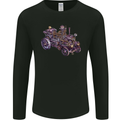 Steampunk Steam Engine Mens Long Sleeve T-Shirt Black