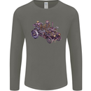 Steampunk Steam Engine Mens Long Sleeve T-Shirt Charcoal