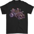 Steampunk Steam Engine Mens T-Shirt 100% Cotton Black