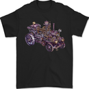 Steampunk Steam Engine Mens T-Shirt 100% Cotton Black