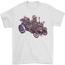 Steampunk Steam Engine Mens T-Shirt 100% Cotton White