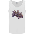 Steampunk Steam Engine Mens Vest Tank Top White