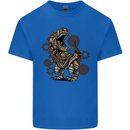 Steampunk T-Rex Dinosaur Mens Cotton T-Shirt Tee Top Royal Blue
