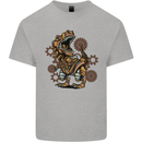 Steampunk T-Rex Dinosaur Mens Cotton T-Shirt Tee Top Sports Grey