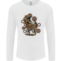 Steampunk T-Rex Dinosaur Mens Long Sleeve T-Shirt White