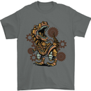 Steampunk T-Rex Dinosaur Mens T-Shirt 100% Cotton Charcoal