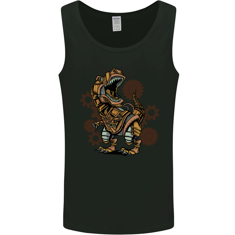 Steampunk T-Rex Dinosaur Mens Vest Tank Top Black