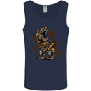Steampunk T-Rex Dinosaur Mens Vest Tank Top Navy Blue